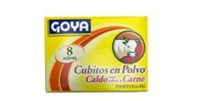 Cubitos en Polvo Caldo con Sabor A Carne, Goya (2.82 OZ). 24 Cajitas de 8 Sobres