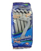 Maquina de Afeitar Desechables Twin Blade Plus ,Cristal (10 Pcs X Pk)