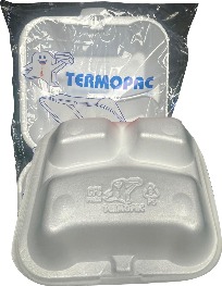 Comp Hinged Lid Foam Tray 3 Compartments 8X8.25X3.50