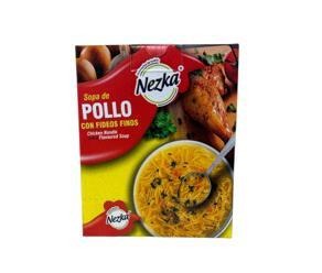Sopa de Pollo con Fideos Finos Nezka (60 G; 2.12 OZ). 6 Cajas de 12 Sobres