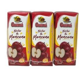 Nectar de Manzana Guama (200 ML). Caja de 9 Paquetes de 3 Unidades