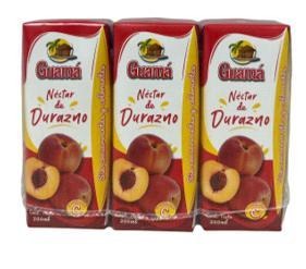 Nectar de Durazno Guama (200 ML). Caja de 9 Paquetes de 3 Unidades