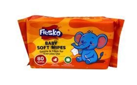 Wipes Soft Baby Fresko (Naranja). 80 Wipes por Paquete. 24 Paquetes por