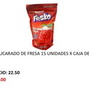 Refresco Fresko Instantáneo Azucarado de Fresa, 15 Unidades X Caja de 14.1 OZ, 400 G
